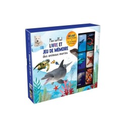 Mon coffret livre et jeu de mémoire des animaux marins